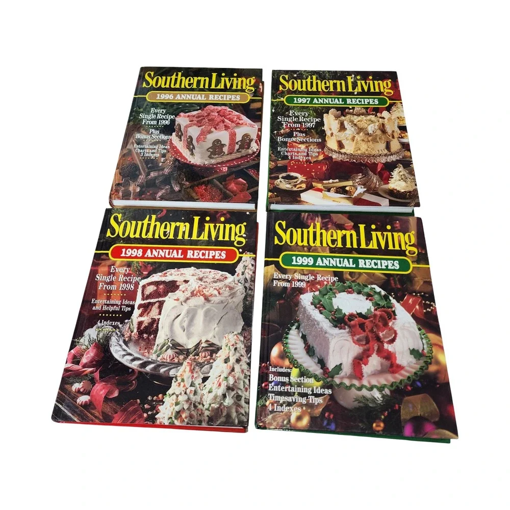 Southern Living Annual Recipes 1996 1997 1998 1999 Hardcover Cookbook Lot of 4